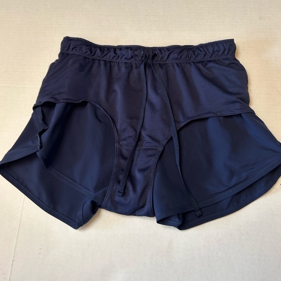 New Balance running lined athletic shorts in navy blue with grey logo Sz-XS H12 - Picture 7 of 10